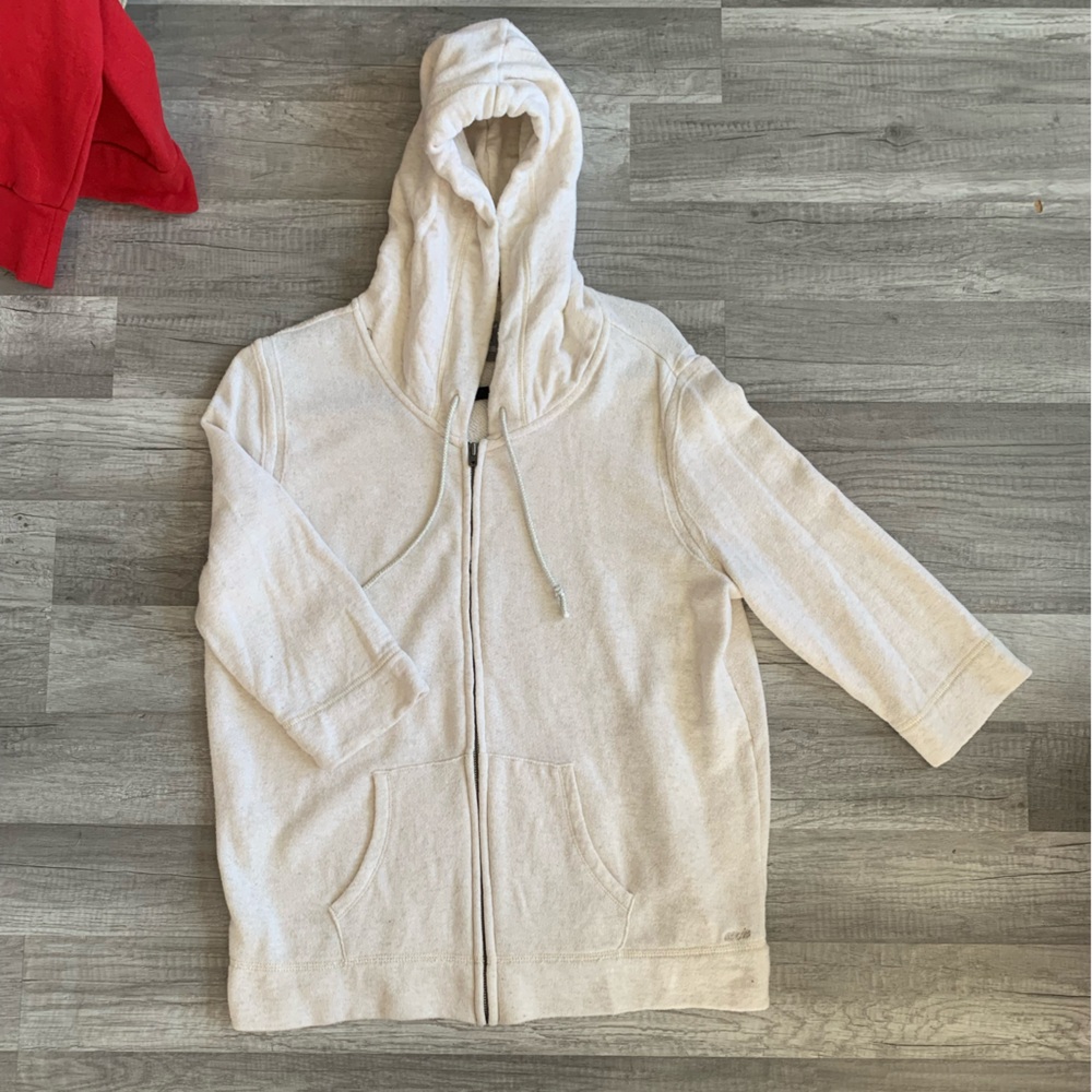 Aerie Cream Textured Knit Jacket
